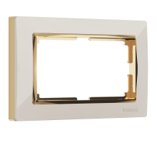 Рамка для двойной розетки Werkel Snabb слоновая кость/золото W0081932 4690389161148