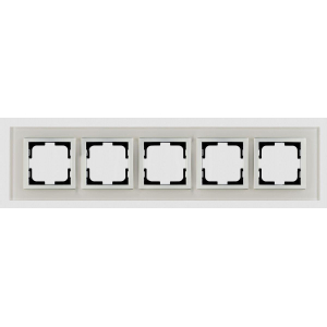 Рамка 5-постовая Mono Electric Style Glass белое стекло 107-710000-164