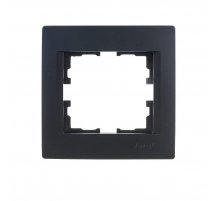 Рамка 1-ая горизонтальная Lezard Karina черная 707-4200-146