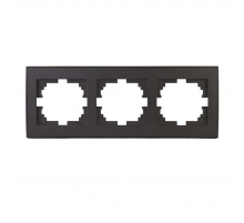 Рамка 3-ая горизонтальная Lezard Rain черная 703-4141-148