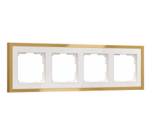 Рамка Werkel Baguette на 4 поста белый/золотистая латунь W0042853 a072285