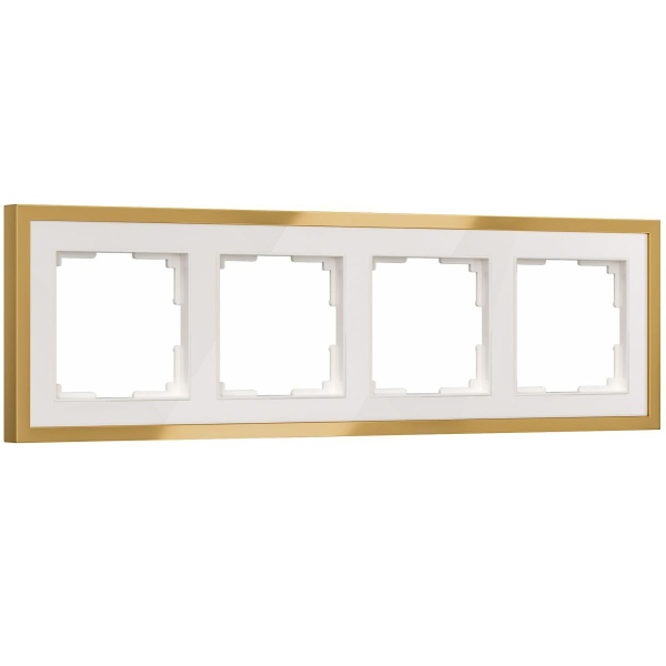 Рамка Werkel Baguette на 4 поста белый/золотистая латунь W0042853 a072285