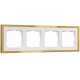 Рамка Werkel Baguette на 4 поста белый/золотистая латунь W0042853 a072285