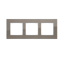 Рамка LK Studio 3-постовая, натуральное стекло (серо-коричневый) LK80 844319-1