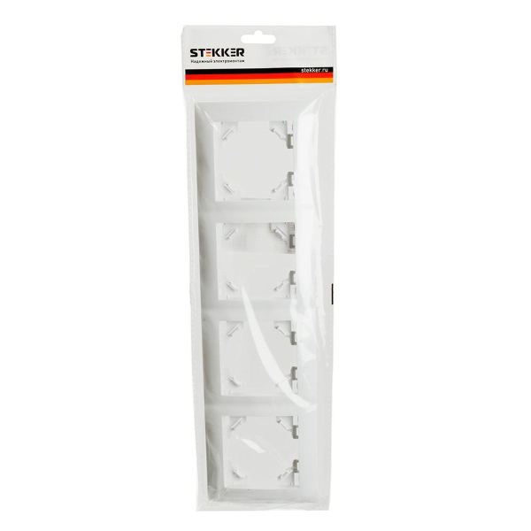 Рамка 4-постовая Stekker Эрна Элегант белый PFR00-9014-01 49659