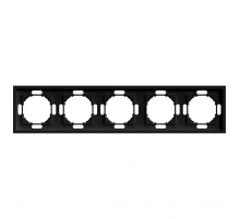 Рамка STEKKER, PFR00-5005-05 5-местная, серия Эмили, черный уголь, soft touch 49862