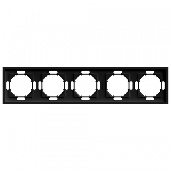 Рамка STEKKER, PFR00-5005-05 5-местная, серия Эмили, черный уголь, soft touch 49862 Рамка STEKKER, PFR00-5005-05 5-местная, серия Эмили, черный уголь, soft touch 49862