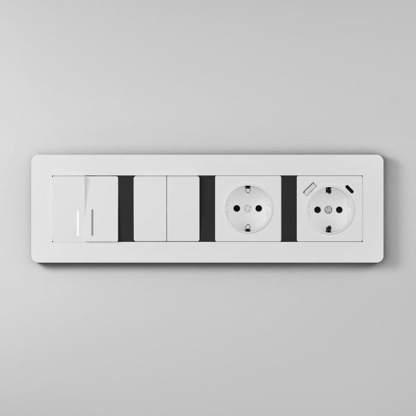 Рамка Werkel Split на 4 поста белый/черный W0043068 4690389208249