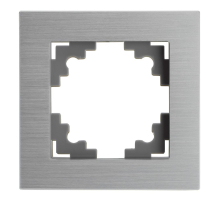 Рамка 1-местная, серебро, STEKKER, MFR00-7001-03, серия Катрин, серебро 50011