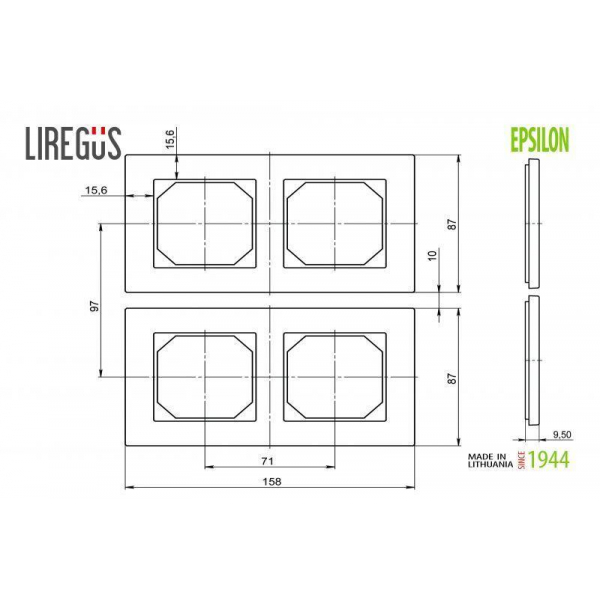 Рамка 2-постовая Liregus Epsilon сталь 28-2272 Рамка 2-постовая Liregus Epsilon сталь 28-2272