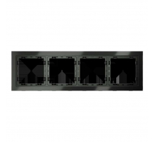 Рамка стеклянная Voltum S70 на 4 поста, (титан, стекло) VLS110406