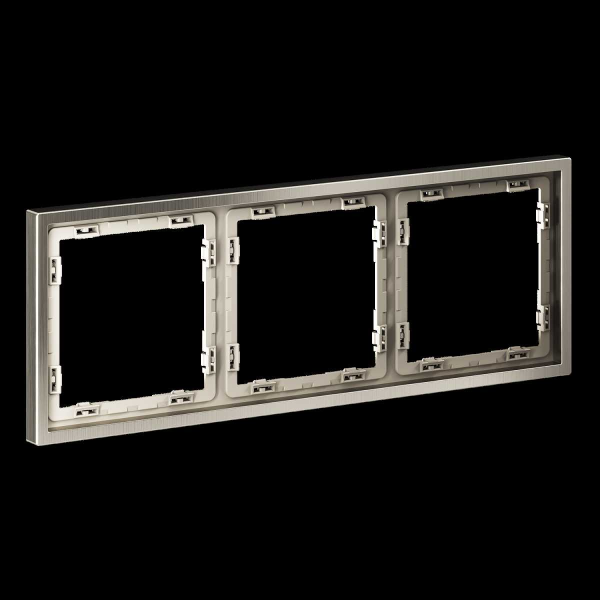 Рамка металлическая на 3 поста, S70 Metal (никель) Voltum VLSM120311