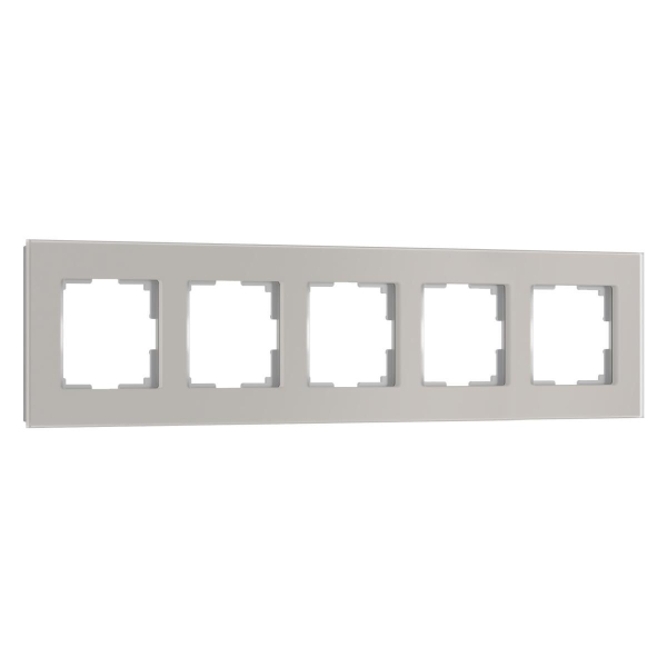 Рамка Werkel Senso на 5 постов дымчатый стекло soft-touch W0053117 4690389214301