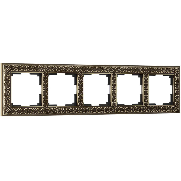 Рамка Werkel Antik на 5 постов бронза WL07-Frame-05 4690389063657 Рамка Werkel Antik на 5 постов бронза WL07-Frame-05 4690389063657