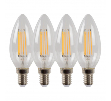 Лампа светодиодная диммируемая Lucide E14 4W 2700K прозрачная 49023/14/60