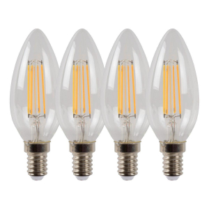 Лампа светодиодная диммируемая Lucide E14 4W 2700K прозрачная 49023/14/60