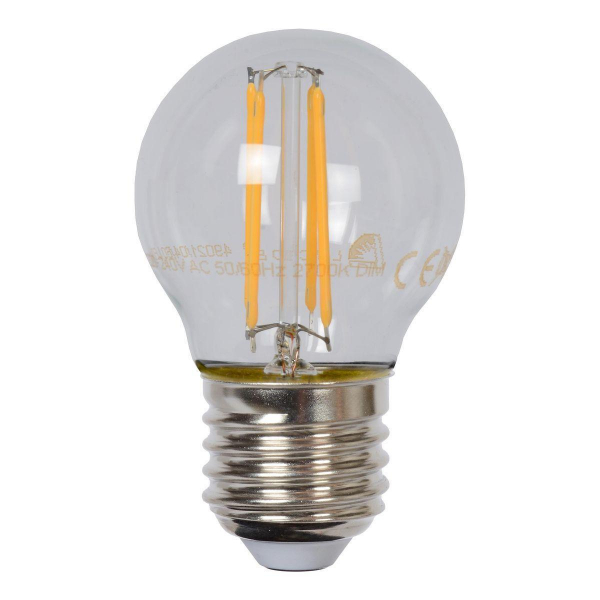 Лампа светодиодная диммируемая Lucide E27 4W 2700K прозрачная 49021/04/60 Лампа светодиодная диммируемая Lucide E27 4W 2700K прозрачная 49021/04/60