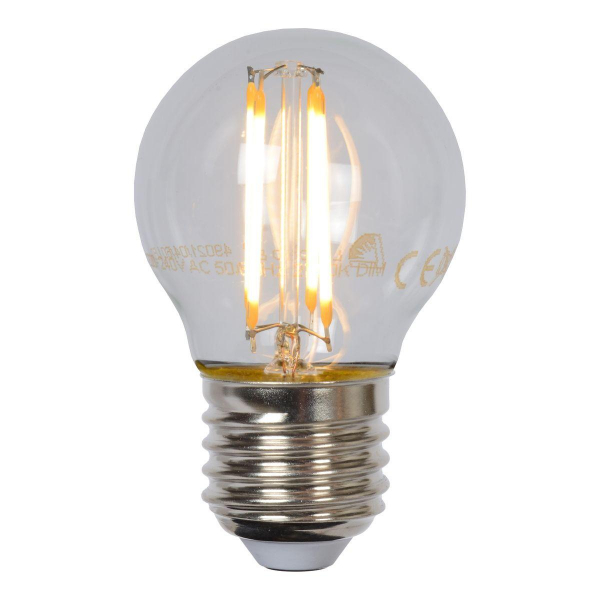 Лампа светодиодная диммируемая Lucide E27 4W 2700K прозрачная 49021/04/60 Лампа светодиодная диммируемая Lucide E27 4W 2700K прозрачная 49021/04/60
