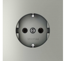 Розетка встраиваемая Voltum S70 с заземлением 16А, (сталь) VLS040105