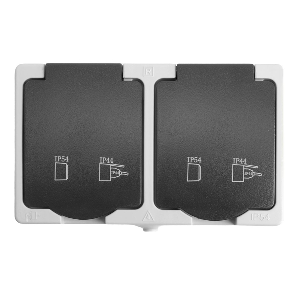 Розетка 2-местная с крышкой Stekker Велена PST16-12-54 32754