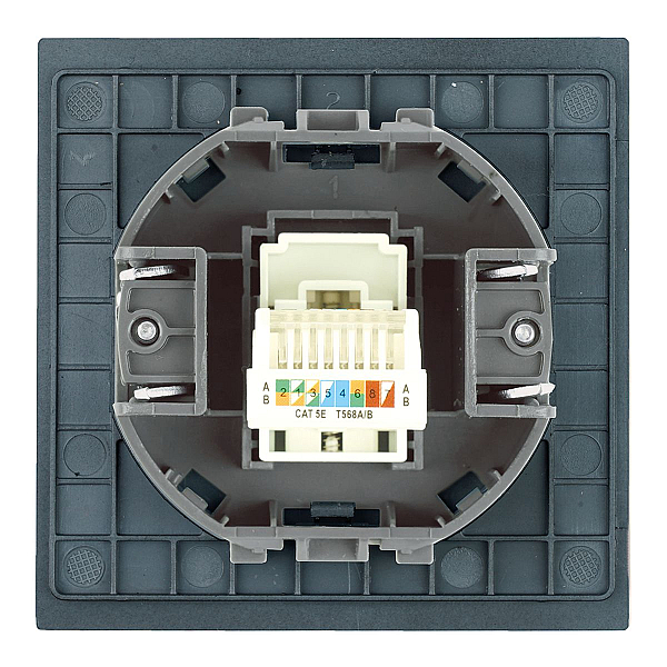 Розетка компьютерная 1-местная RJ-45 (механизм) Stekker Мия RST00-3117-05 черный бархат 50450