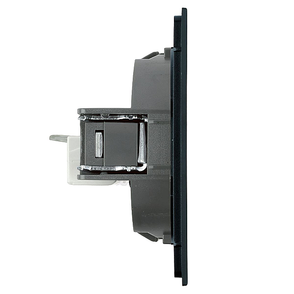 Розетка компьютерная 1-местная RJ-45 (механизм) Stekker Мия RST00-3117-05 черный бархат 50450