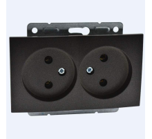 Розетка 2К двойная Mono Electric Despina/ Larissa 16A 250V винтовое подключение графит 500-002005-121