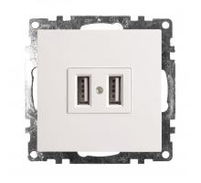 Розетка 2хUSB Stekker Катрин белый GLS10-7115-01 39686