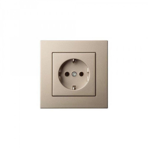 Розетка 2P+E Liregus Epsilon шампань 28-3111
