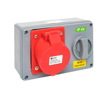 Розетка с блокировкой и выключателем 1425 3Р+РЕ+N 32А 380В IP44 EKF ps-1425-32-380