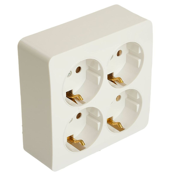 Розетка 4-местная 2P+PE Stekker София белый MST16-14S-01 49310