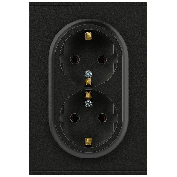 Розетка ЭРА Arktik 16-2104-05 двойная с заземлением 2X2P+E Schuko 16А-250В антрацит Б0070448