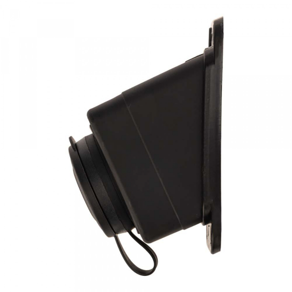 Розетка каучуковая 1 гнездо с крышкой угловая черная, с/3, 16А, IP44, PROconnect 111-127-4