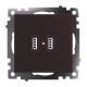 Розетка двухместная USB Stekker Катрин шоколад GLS10-7115-04 49027