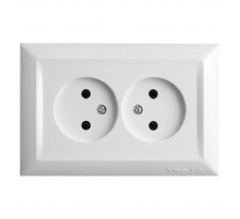 Розетка двойная 2P Vesta-Electric Roma белый FRZ00010203BEL