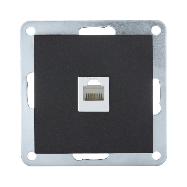 Розетка телефонная RJ-12 LK Studio LK80 черный бархат 845508-1 Розетка телефонная RJ-12 LK Studio LK80 черный бархат 845508-1