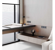 Розетка компьютерная встраиваемая Voltum S70 двойная RJ45+RJ45 кат.6, (графит) VLS060207