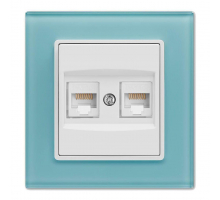 Розетка 2xLAN Vesta-Electric Exclusive Blue голубая FRZ00041023SIN