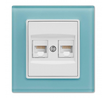 Розетка 2xLAN Vesta-Electric Exclusive Blue голубая FRZ00041023SIN