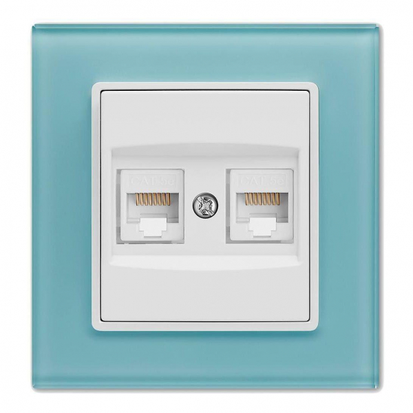 Розетка 2xLAN Vesta-Electric Exclusive Blue голубая FRZ00041023SIN Розетка 2xLAN Vesta-Electric Exclusive Blue голубая FRZ00041023SIN