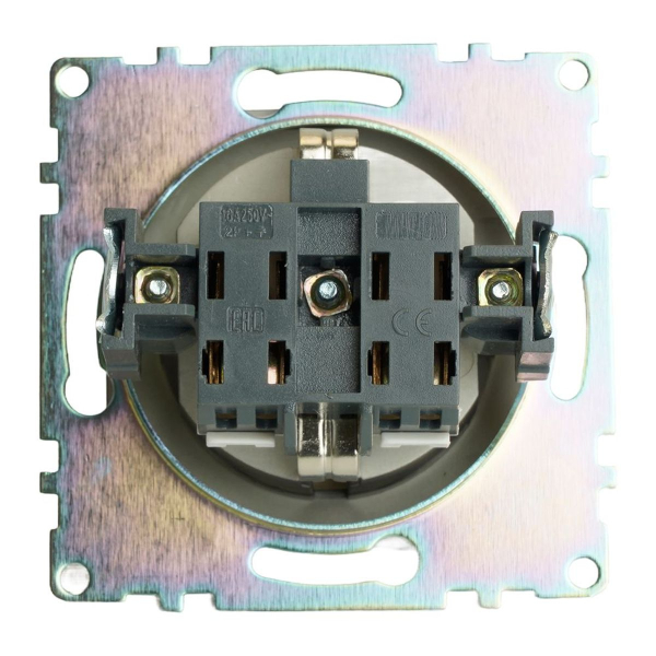 Розетка 2P+PE Stekker Катрин со шторками графит GLS16-7110-06 49423