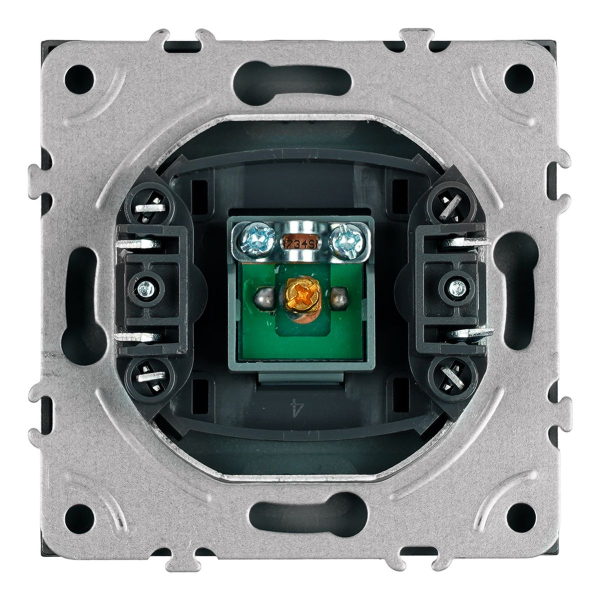 Розетка телевизионная 1-местная (механизм), STEKKER, 75 Ом, 5-862МГц, серия Эмили, RST00-5108-10, платиново-серый, soft touch 49953