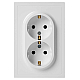 Розетка ЭРА Galaxy 15-2104-01 с заземлением двойная 2X2P+E Schuko 16А-250В IP20 белый Б0070678