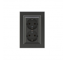 Розетка Makel 2-м СП Karea 16А IP20 с/з дым. металлик 56050082