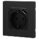 Розетка ЭРА Серия 12 12-4108-05 2P+E 16A-250В со шторками с USB type-A+C 5В-3А антрацит Б0067707