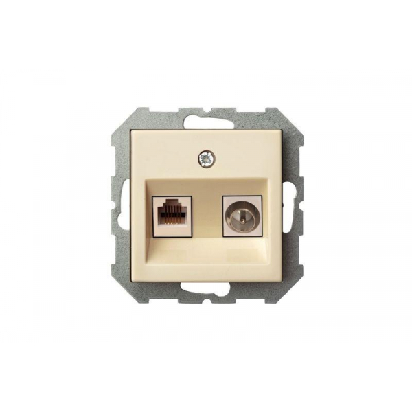 Розетка RJ45/TV Liregus Epsilon бежевый 28-073 Розетка RJ45/TV Liregus Epsilon бежевый 28-073
