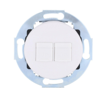 Розетка LK Studio компьютерная 2хRJ-45 кат. 6 с накладкой (белый) Vintage 886404-1