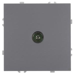 Розетка телевизионная 1-местная (механизм), STEKKER, 75 Ом, 5-862МГц, серия Эмили, RST00-5108-10, платиново-серый, soft touch 49953