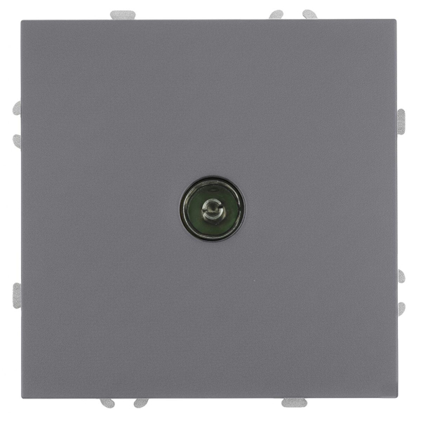 Розетка телевизионная 1-местная (механизм), STEKKER, 75 Ом, 5-862МГц, серия Эмили, RST00-5108-10, платиново-серый, soft touch 49953