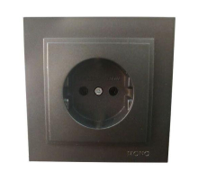 Розетка 2К Mono Electric Despina 16A 250V винтовое подключение графит 102-202022-116